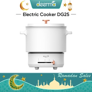 [Official Store] Deerma DG25 Electric Steamer Rice Cooker Nonstick Skillet Pot Portable Electric Wok Split Heating Pot
