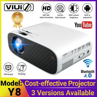 【Ready Stock】Supper Cost-effectiveVIUIO Y8/W90 3000 Lumens Smart Android Projector Support Full HD 1080P WIFI Bluetooth LCD led Home Theater Media Player Projector