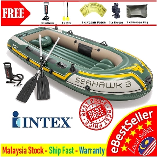 🔥🔥 SEAHAWK INTEX 68380 3 Persons Kayak Fishing Inflatable Rafting Raft Boat 💥💥