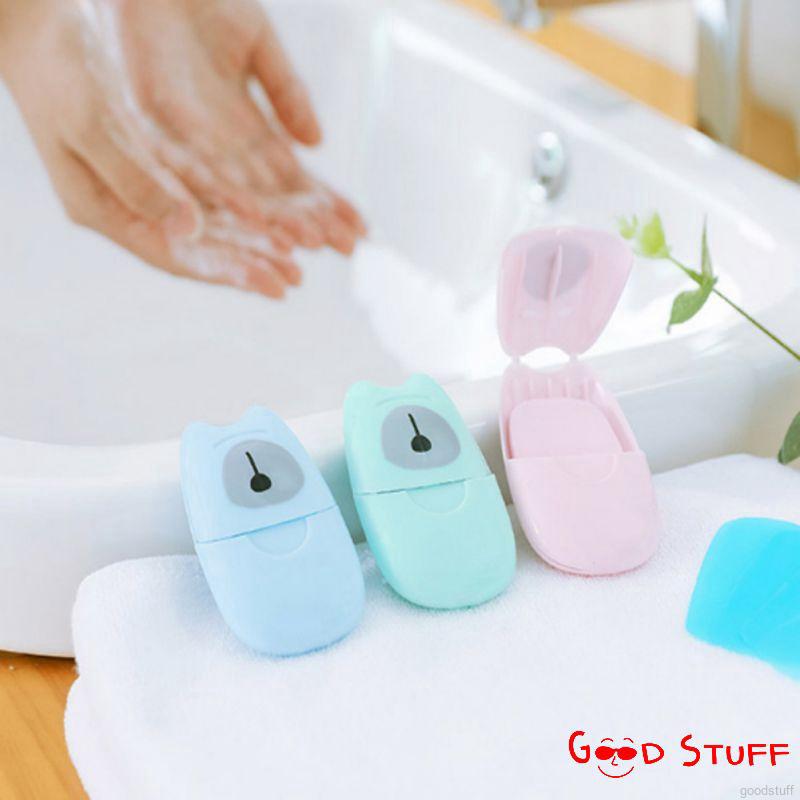 50Pcs Portable Disposable Hand Washing Cleaning Bath Toiletry Paper Soap Sheet