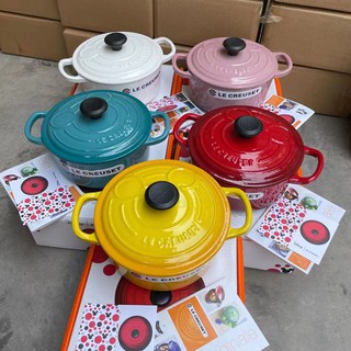 Ready Stock Le Creuset x Mickey health pot 18cm enamel cast iron double ear round stew pot with cover stew cup