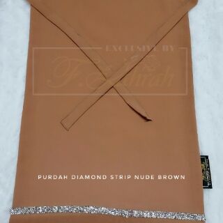 Purdah Half Diamond Strip Bertali Pilihan Warna by F.Zahrah