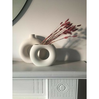 Modern Nordic Ceramic Flower Vase Minimalist Design Donut Vase