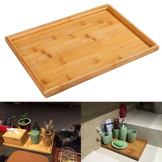 ~stock~Wooden Serving Tray Kung Fu Tea Cutlery Trays Storage Pallet 37x26Cm