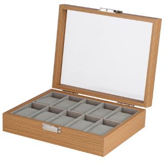 1/2/6/10/12 Grids Watch Display Storage Box Jewelry Collection Wooden Case Gift Organiser Holder