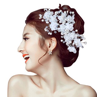 1Pc Flower Faux Pearl Wedding Hair Pin Headwear White Hair Clip Bride Jewelry