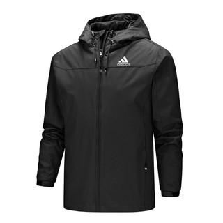 Ready Stock ! Adidas Outerwear Sport Raincoat Men's Hooded Windbreaker Jacket Windproof Waterproof Hooded Jacket