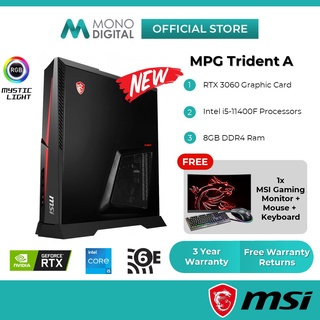 MSI MPG Trident A 11TC Gaming Desktop Gaming CPU with 11th Gen Intel Processor, RTX 3060 Graphics Card & DDR4 8GB Memory RAM [Free MSI Gaming Monitor]