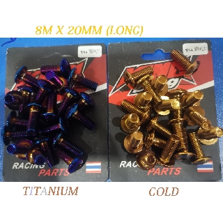 King Drag Disc Screw Gold & Titanium (Sell by pcs) M8X20MM Y15 REAR FENDER