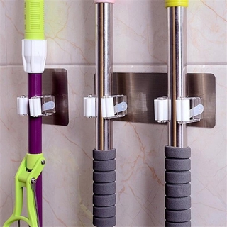 Multi-Function Hooks Hanging Bathroom Broom Holder Mop Clips Wall Hooks