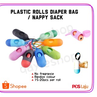 PLASTIC ROLLS DIAPER BAG NAPPY SACK DISPOSABLE GARBAGE BAGS BABY PLASTIC BAG [QYZ]