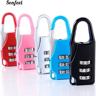 🔒Seafeel Travel Resettable 3 Dial Digit Combination Lock Padlock for Suitcase Luggage