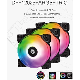 # ID-COOLING DF-12025-ARGB-TRIO Triple 120mm Case FAN Set # [3 FAN / 1 FAN / 3 FAN SNOW]