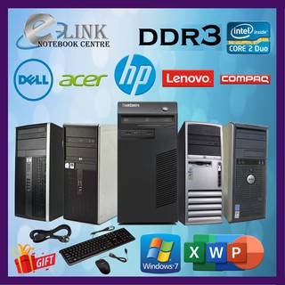 (Refurbished) DELL / HP / LENOVO Desktop MIX TOWER Core 2 Duo / 2GB DDR3 RAM / 80GB RAM / Window 7pro