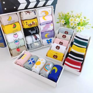 5 Pairs/Box Cute Cartoon Socks Cotton Ankle Socks