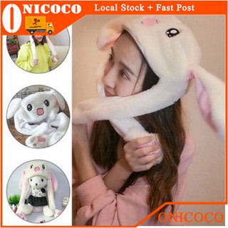 <Local Seller> Cute Rabbit Ear Hat Bunny Plush Hat Playtoy Ear Up Down Rabbit Hat