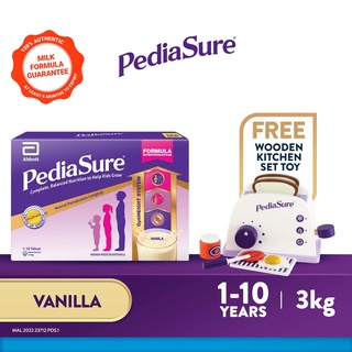 Pediasure Vanilla 3kg BIB FREE Wooden Kitchen Toy Set (Child Nutrition Supplement for Growth)