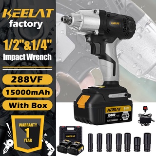 keelat 1/2 Impact Wrench Cordless High Torque Power Tools Electric Wrench Drill Battery Screwdriver Option Drill Bits