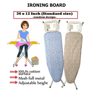 Foldable & Height Adjustable Mix Design Ironing board With Iron Holder/Papan Seterika [36”X12”] – High Quality & Stable