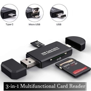 3 In 1 Multifunctional OTG CARD READER USB TYPE-C / Micro SD / SD Card / USB Reader
