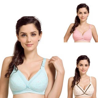 Ready Stock Cotton Anti Side Leakage Nursing Bra without Underwire Three Colors