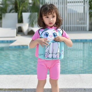 Ready Stock Kid's Swimming Suit One Piece Floating Cartoon Swimming Suit