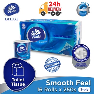 Vinda Deluxe Toilet Paper Smooth Feel 3ply - 16 rolls x 250's Tisu Tandas 卫生纸
