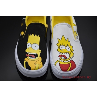 Vans explosive cartoon characters Simpson lazy shoes slip on couples footwear