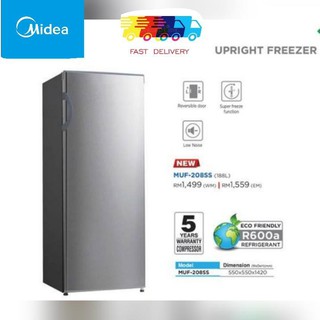 *OFFER 2021* Midea 188L Upright Freezer MUF-208SD ( 5 Year Compressor Warranty)（peti sejuk PETI beku BERDIRI /冰柜）
