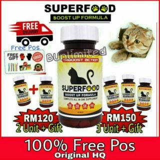 💫💯FREE POSs💯☀ Superfood + FREE GIFT. OFFER COMBO. ubat kucing gemok montel gebu. Vitamin kucing terbaik