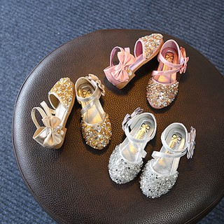 🍒 Lifetime 🏝 Summer Kids Girls Princess Sanals Soft Anti-slip Glitter Bowknot Pearl Sandals bayi