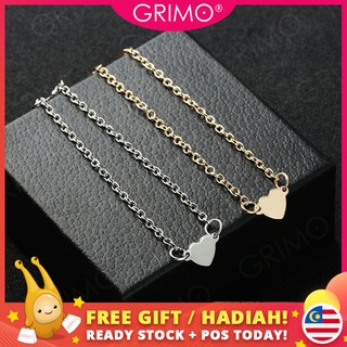 READY STOCK💖GRIMO Rantai Love Chain Fashion Jewelry Gift Gold Silver Plated Charm Love Bracelet