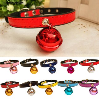 💥Gre Christmas Party Puppy Dog Cat Faux Leather Bell Necklace Collar
