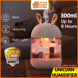 Cute Unicorn Air Humidifier USB Aroma Diffuser Night Light Lamp H2O Mist Spray Room Purifier With Essential Oil Gift 加湿器