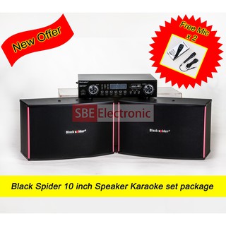 Black Spider 10inch Speaker Karaoke Set Package (Free Mic for while stock last)