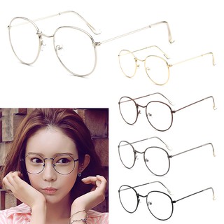 Vintage Unisex Eyeglass Metal Frame Glasses Round Spectacles Clear Lens Optical