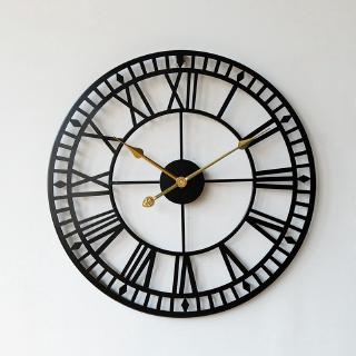 Gaya Nordic retro mudah jam dinding rumah ruang tamu dekoratif jam dinding logam diam jam senyap indah wall clock