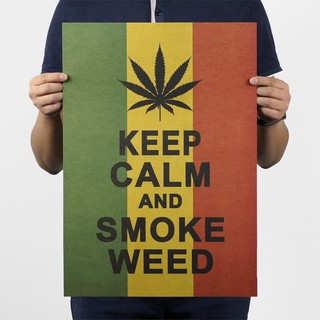 Jamaica reggae-style Keep Calm and Smoke Weed poster for the ganja enthusiast. (1)