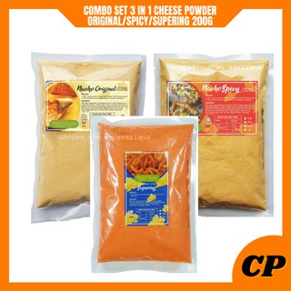 Combo Set 3 in 1 serbuk cheese powder original/spicy/supering 200gm (1)