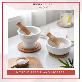 Nordic Pestle and Mortar Lesung Batu Moden (1)