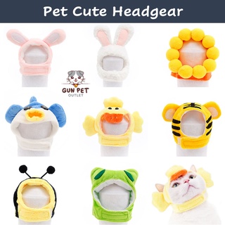 Soft Cute Cat Head Cover Cat Headdress Dog Cross Dressing Pet Hat Funny Headgear Baju Topi Kucing 宠物头套宠物