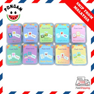 ✨FAST SELLING✨Early Learning Flash Card Kad Animal Shape Colour Body Number Alphabet Fruit Weather Kids Education