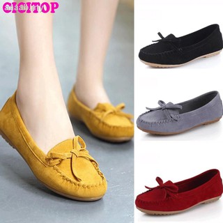 CICITOP READY STOCK！！Autumn Lady Flat Casual Round Moccasins Loafers Shoes