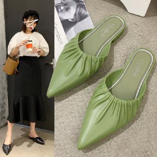 Pointed slippers female slippers spot lazy slippers wholesale Baotou slippers leather slippers