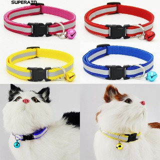 🐕Adjustable Pet Cat Dog Puppy Reflective Collar Safety Buckle Bell Neck Strap