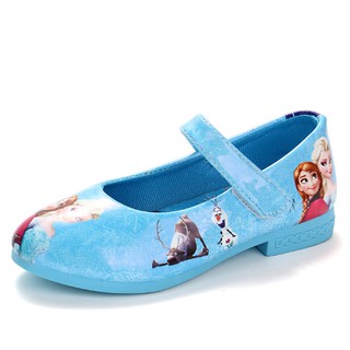 Kids Girls Princess Frozen Elsa Anna Velcro Shoes Dancing Party Shoes