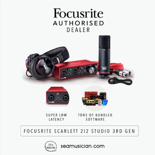 FOCUSRITE SCARLETT 2i2 STUDIO 3RD GEN RECORDING PACK/ BUNDLE (RECORDING PACKAGE WITH AUDIO INTERFACE)