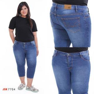 Jumbo Short JEANS For Women Model 7/8 Skinny Plain Stretch Big Size JSK JEANS