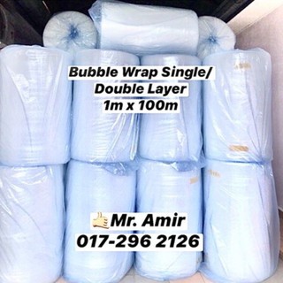Bubble Wrap Single/Double layer 1m x 100m /0.5m x 100m