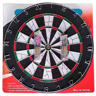 Dual Side Tournament Dart Board 18" x 1" (Free 6 Darts)